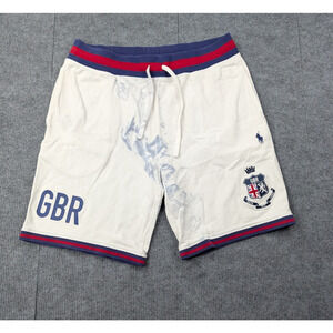 Polo Ralph Lauren Athletic Shorts Mens Medium GBR Crest Preppy Athleisure Cotton
